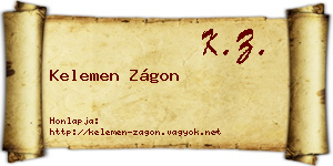 Kelemen Zágon névjegykártya